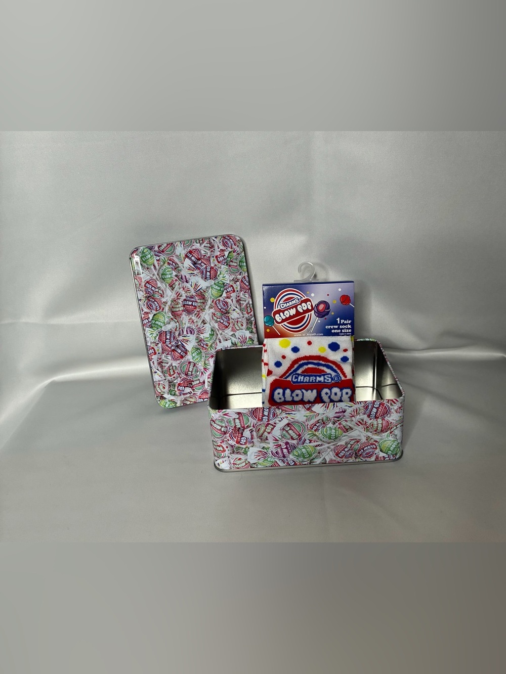 Blow Pop Candy Tin Box & Socks